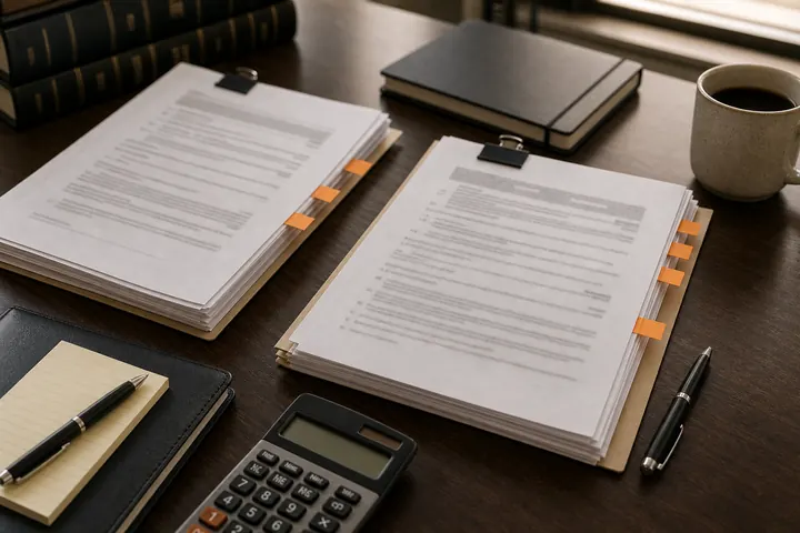 Tax authority comparison packets with calculator